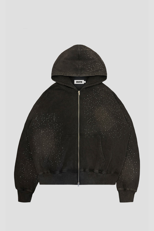 Hooded zipper sweater